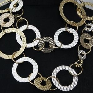 NWT Mixed Metal Layered Link Statement Necklace